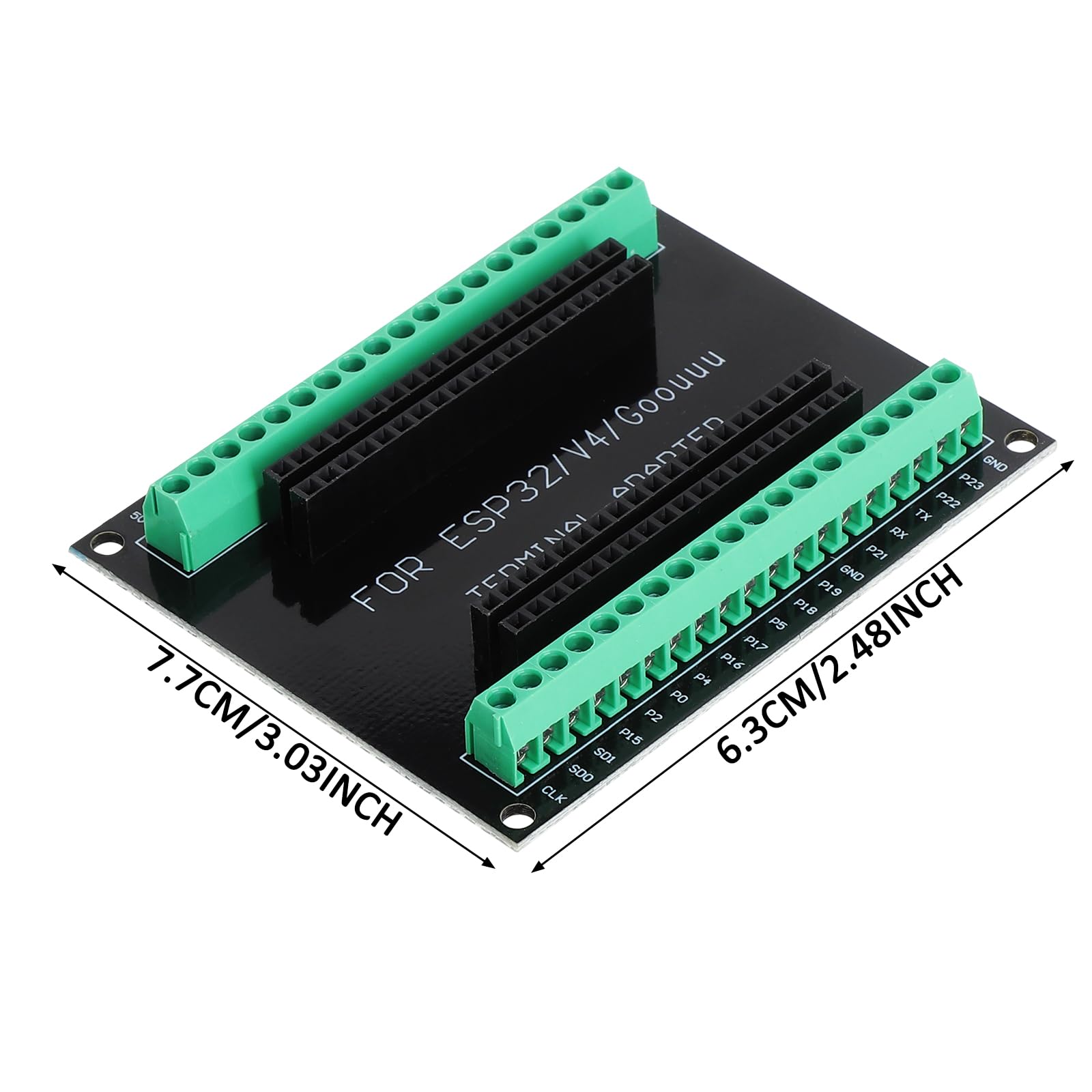 TNSLAND Scheda Breakout ESP32 38 Pin Espansione GPIO - Scheda ESP32 Adattatore Splitter con Morsetti a Vite e Pin Header, PCB Doppio Strato Senza Saldatura per Scheda ESP32 Sviluppo DIY 3 Pezzi