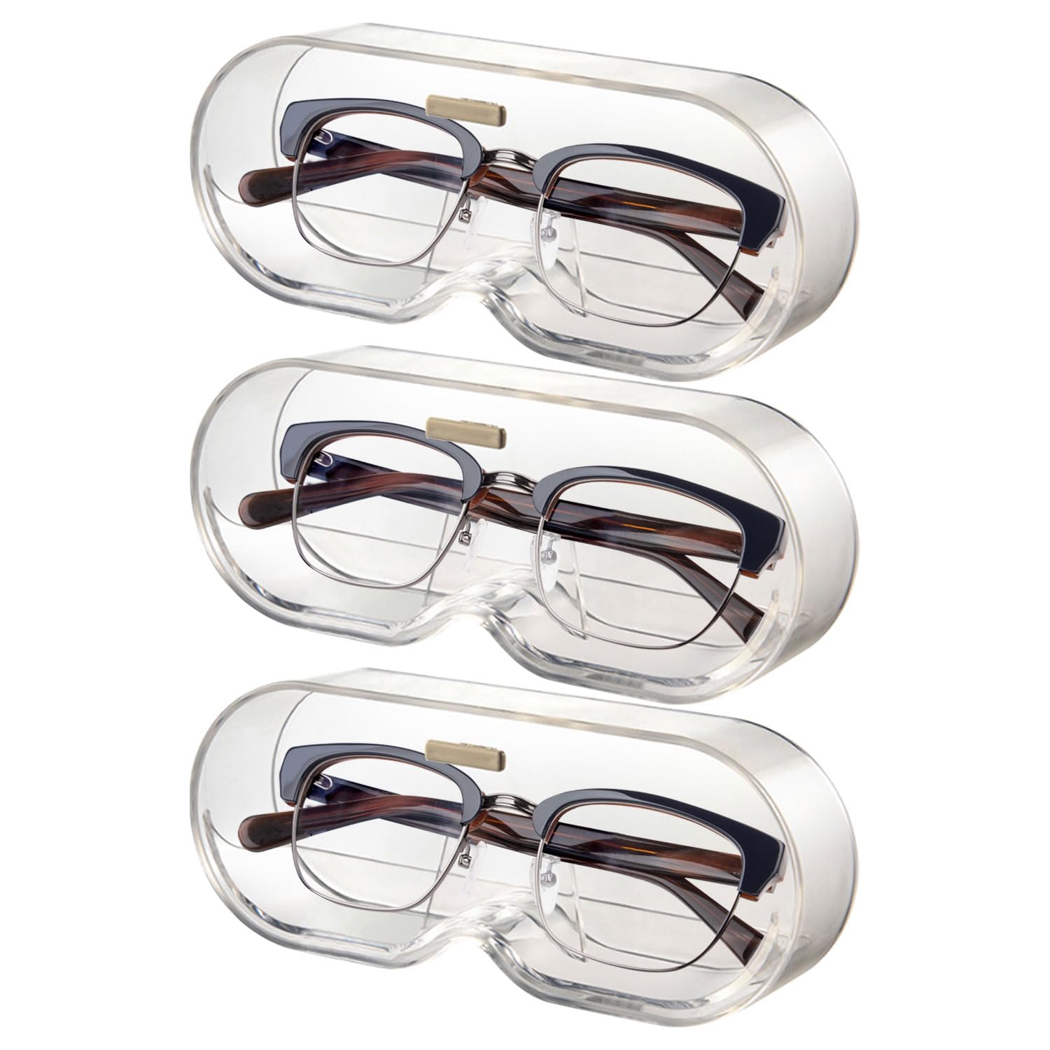 UVKDEENK 3 Pack Sunglasses Organizer with Lid, Eyeglasses Holder Wall Mounted Stackable Eyewear Display Case Hanging Glasses Storage Box Stand for Home Office Dorm Entryway Closet Door Bedroom Decor