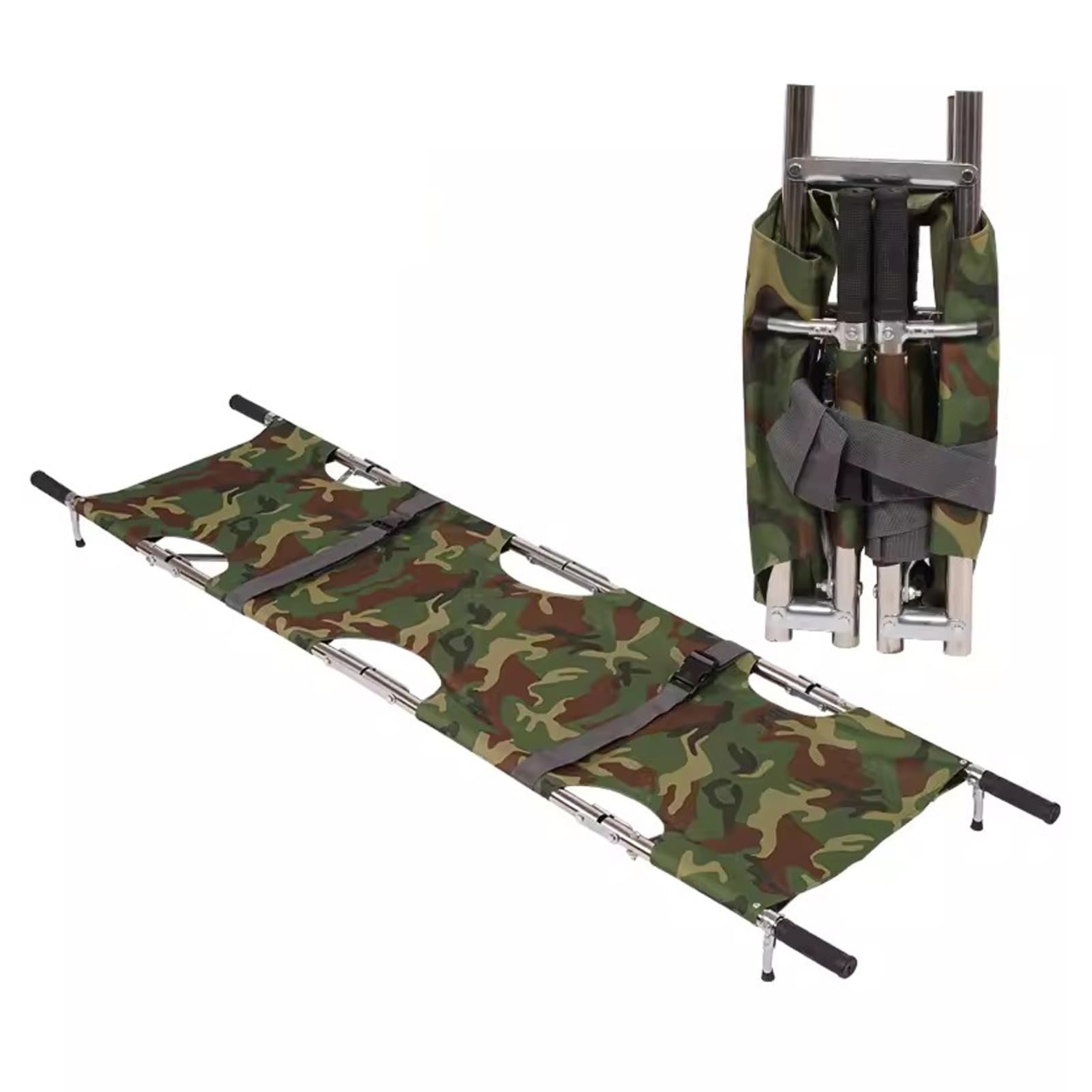 YNIYUJKL Folding Portable Stretcher, Emergency Medical Travel Patient Transport Stretcher, Stretcher With Heavy Duty Handles, Folding Stretcher For Medical Emergency,Camouflage-A