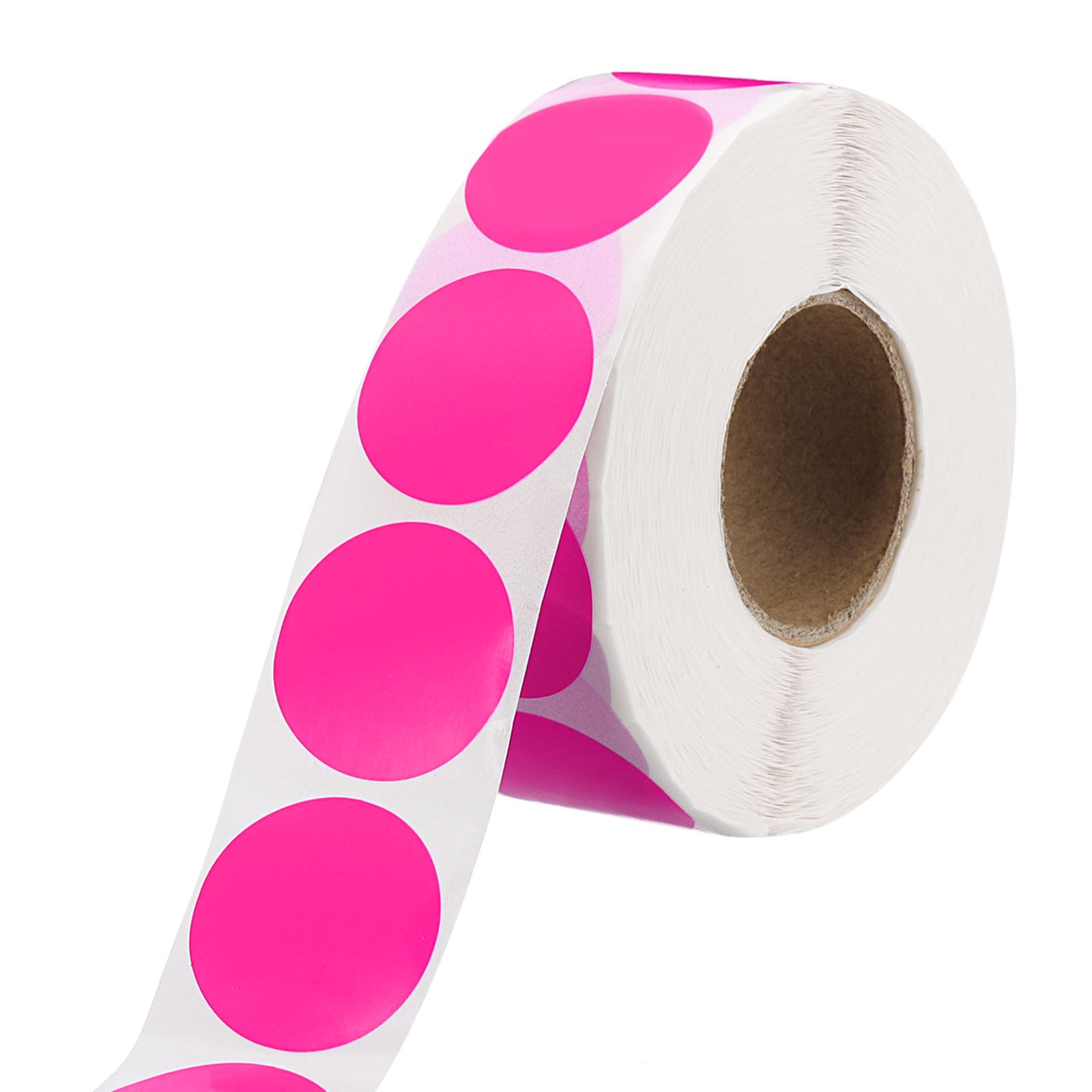 sourcing map 1 Inch Circle Dot Stickers Color Coding Labels Blank Round Label Waterproof Self-Adhesive Sticker for Envelope Document Organize Gift Box (Fluorescent Pink, 1 Roll, 1000Pcs/Roll) โ image 1