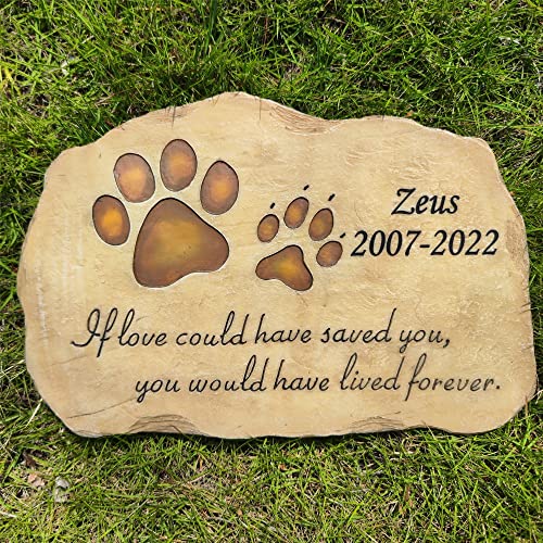 Pet Dog Memorial Stones,Personalized Paw Prints Dog Cat Memorial Stones Stepping Stones Outdoors Or Indoors For Garden Backyard Grave Markers L888 #TOP3