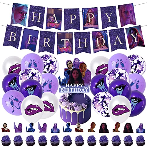 IOSCDH Euphoria Suministros para La Fiesta, 34 Pcs Euphoria Decoración de Cumpleaños, The Legend of Película Suministros para Fiestas Suministros para Fiesta de Cumpleaños para Niños Cover