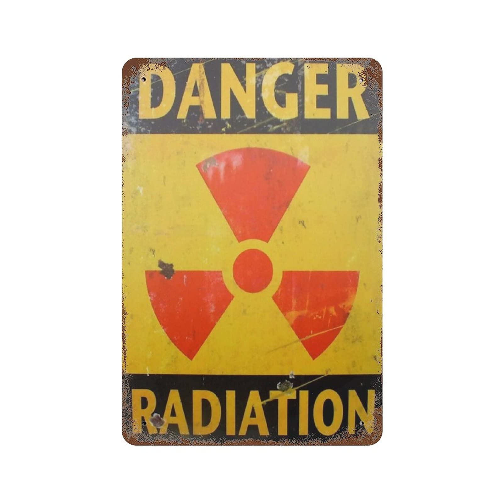 Danger Radiation Warning Retro Metal Iron Painting Tin Sign Wall Decor Poster Vintage Aluminum Plaque 11.8"x7.9"