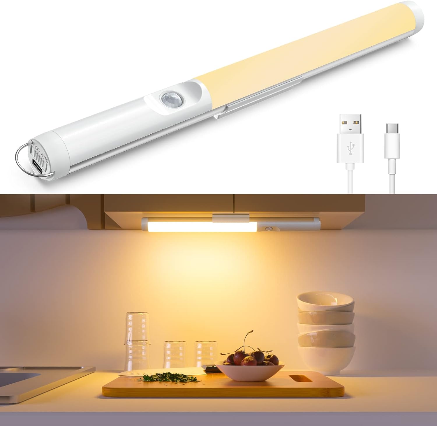 WOBANE Motion Sensor Light,Rechargeable LED Closet Light,Wireless