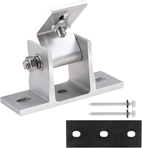 Miniatura 6 de Panel solar ajustable Soporte de montaje de inclinación Base de montaje en panel solar Soporte de techo Ángulo de inclinación 10 -60 Soporte de
