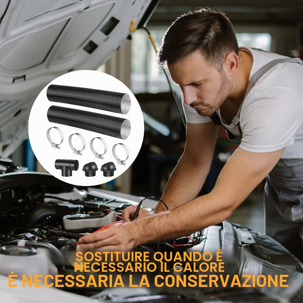 75mm Condotto del Tubo di Riscaldamento, Tubos per Riscaldamento Auto, Riscaldatore Condotto T Tubo Presa Scarico dell'aria Calda per Webasto Eberspacher