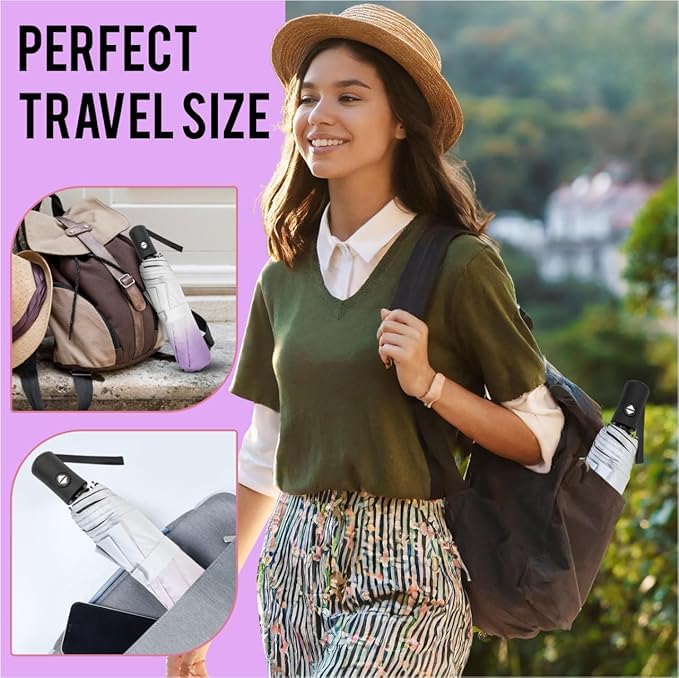 Image of TEKCOOL Umbrella, UV Big Size Umbrella for Sun Protection Rain Windproof Strong large 3 fold for men women kids boys girls Perfect small & stylish Windproof & Compact(Green)