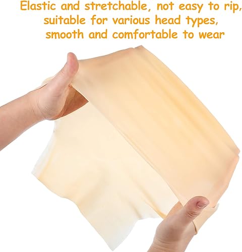 Miniatura 3 de WILLBOND 2 gorras calvas para Halloween, maquillaje de látex, gorra de peluca de cabeza calva, 2 tamaños, accesorio de disfraz falso para niños,