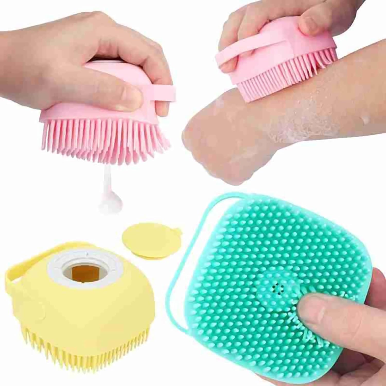 NOMAZO Scalp Scrubber, Hair Shampoo Brush Relax Stress Handheld Relieve Itching Massaging Waterproof Remove Dandruff for Straight Hair-ZN-218 3