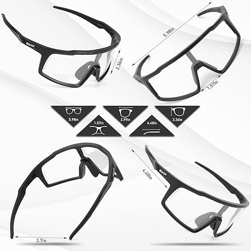 Miniatura 6 de Gafas de sol deportivas fotocromáticas para ciclismo para hombres y mujeres, para bicicleta MTB Mountain Bike con lentes HD de alto contraste