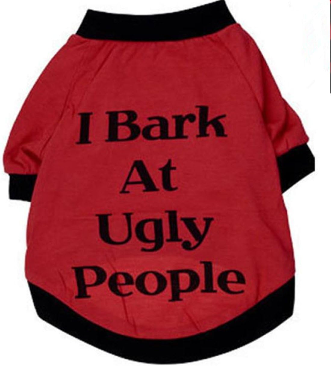 Pet Shirt Daoroka Small Large Dog Cat Costume Puppy Vest Summer Letter Sweatshirt Girl Boy Pet Clothes Fashion Apparel (XL, Red)