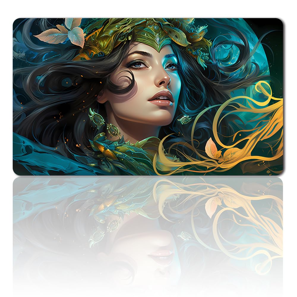 Board Game MTG Playmat + Free Waterproof Bag, Stitched Edges, Smooth Rubber Surface, MTG PlayMat with Zones (An Original ANCESTRAL MASK Playmat) (No Zone)