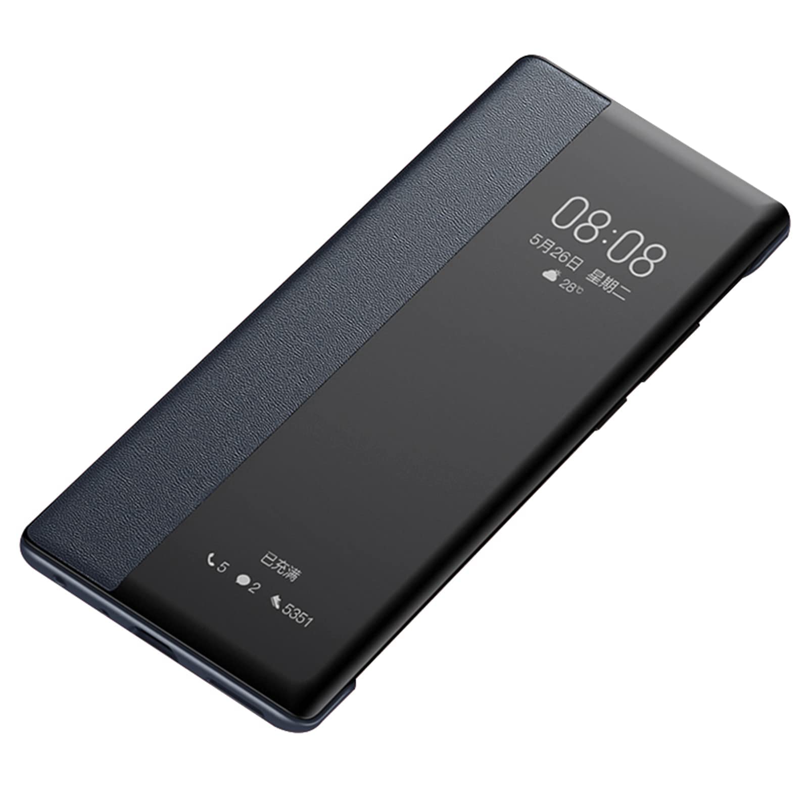 Etui do Samsung Galaxy S23/S23 Plus/S23 Ultra, etui z klapką Smart View, etui biznesowe Folio z podpórką, telefon ochronny ze skóry bydlęcej, czarny, S23 Plus 6,6"