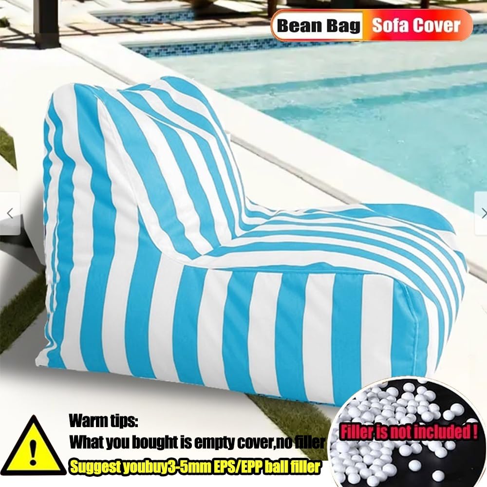 SXBCyan Pouf Flottant for Piscine sans Remplissage - Pouf Flottant for Piscine - Grand Fauteuil Poire Confortable for Extérieur Et Intérieur - Pouf De Plage À Rayures for Extérieur Et Extérieur(Red)