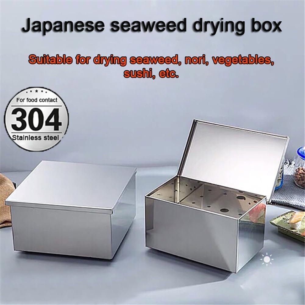 Contenedor De Algas De Acero Inoxidable, 25W Caja De Secado De Algas, Con Función De Secado Bombilla De Luz Brillante Y 4 Pies Aislantes, Hacer Algas Crujientes Y Nori, Para Sushi Bar, Restaurante
