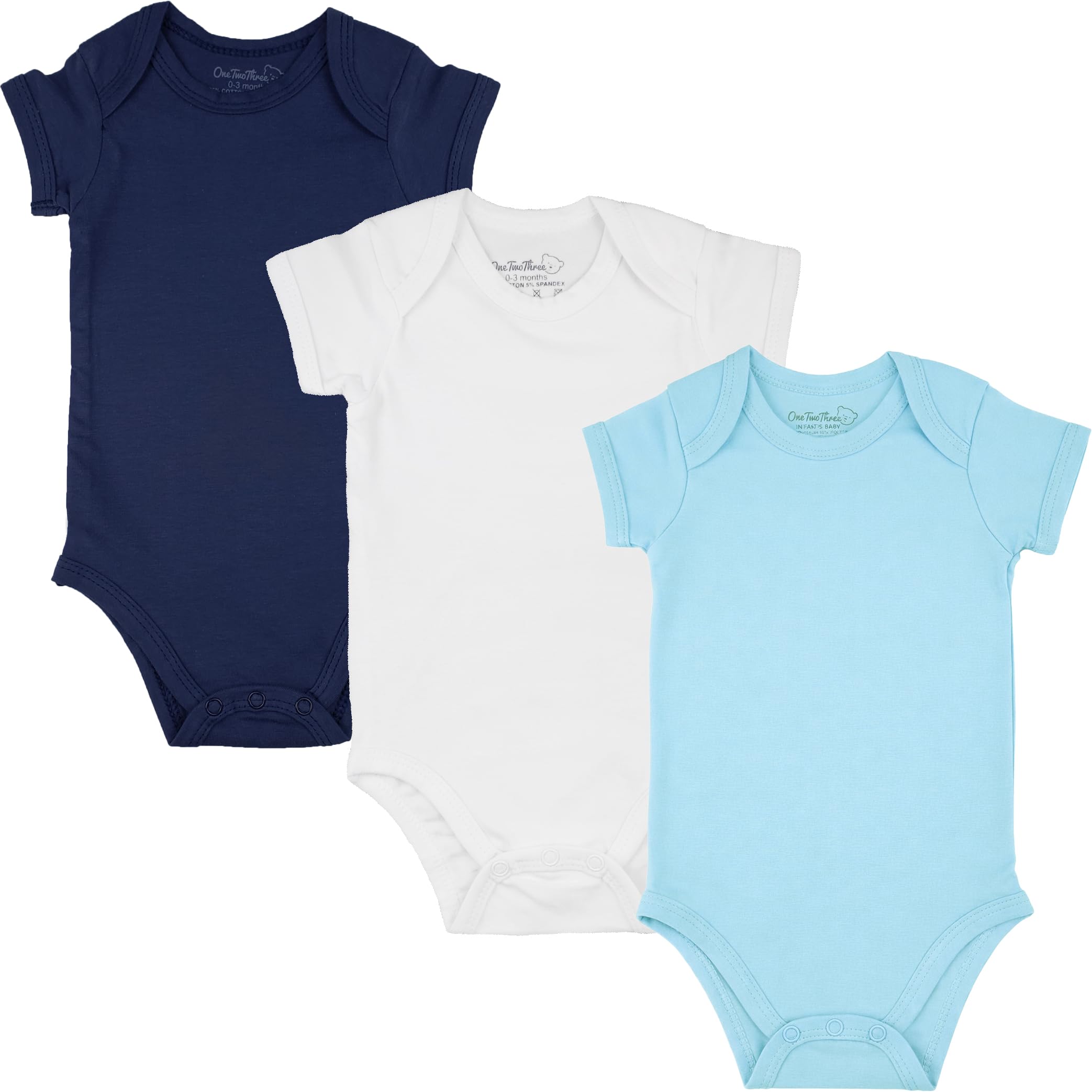 123 Bear Cotton Spandex Bodysuits