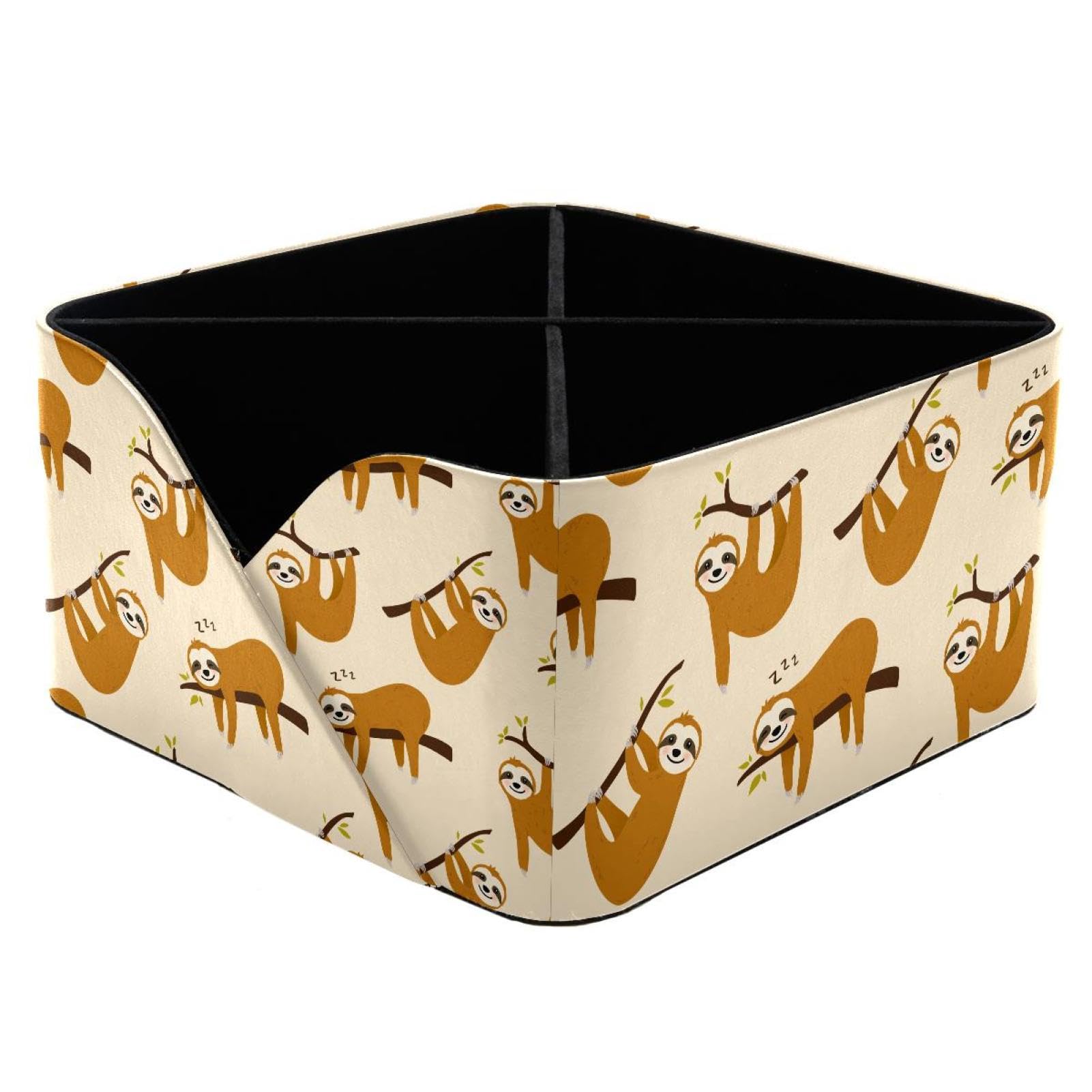 KengjuTesu Cute Sloth Desktop Organizer Pen Holder, Rectangular Pencil Cup for Office, Study and Makeup Stations