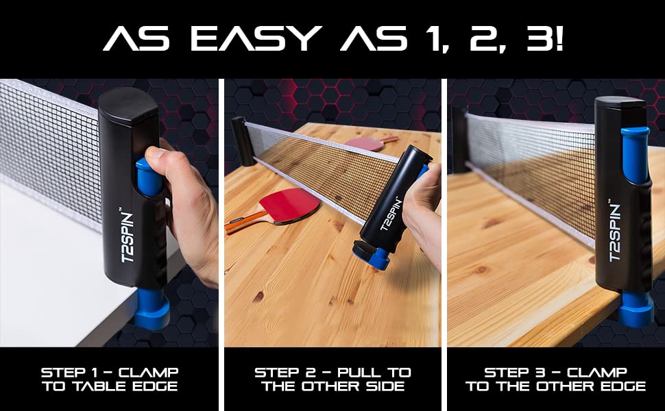 Red de ping pong retráctil de alta calidad para cualquier mesa, red portátil de tenis de mesa, red de ping pong con abrazaderas, accesorios de tenis de mesa, viene con bolsa de almacenamiento 7