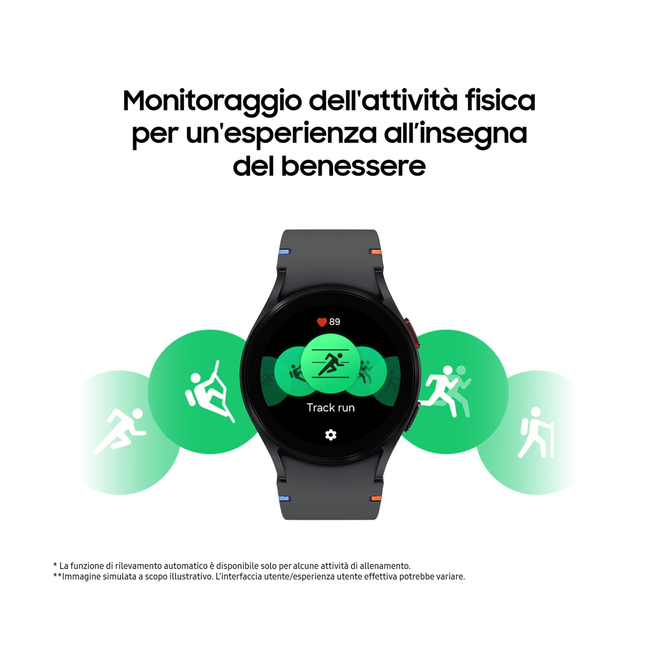 Samsung Galaxy Watch FE 40mm, Smartwatch Analisi del Sonno, Monitoraggio Benessere, Batteria a lunga durata, Bluetooth, Ghiera Touch in Alluminio, Black [Versione italiana]
