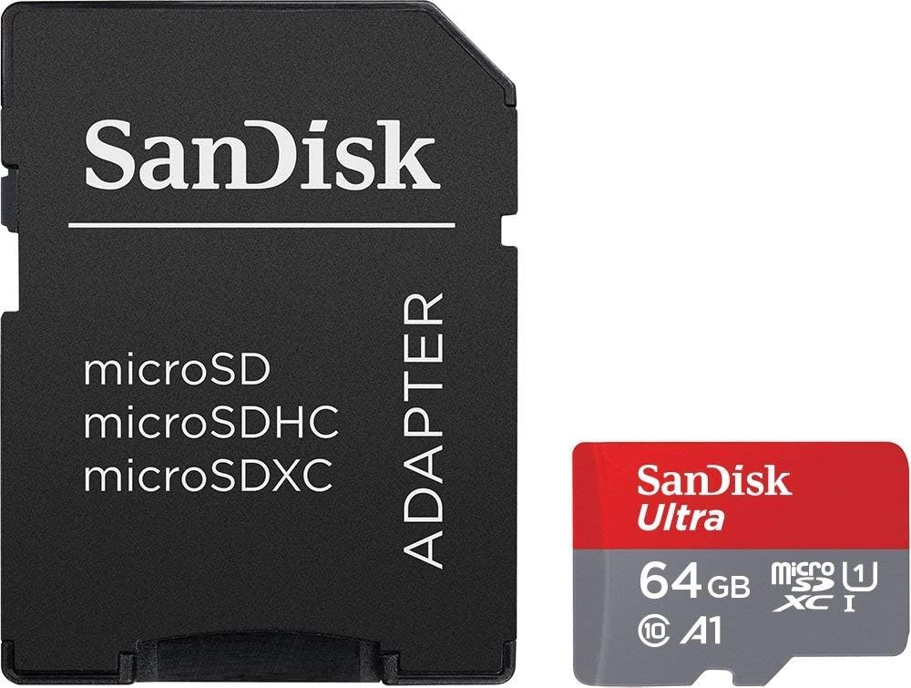 SanDisk Ultra 64GB microSDXC UHS-I Card with Adapter(SDSQUAR-064G-GN6MA), 3 Pack(64GB)