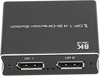 PUSOKEI 8K DisplayPort DP1.4 Switcher,2in1 out /1in 2out Bidirectional DP 1.4 Switcher Converter, Supports 8K@30hz 4K@120hz 1080p@240hz DP Splitter for PC Host Monitor Laptop