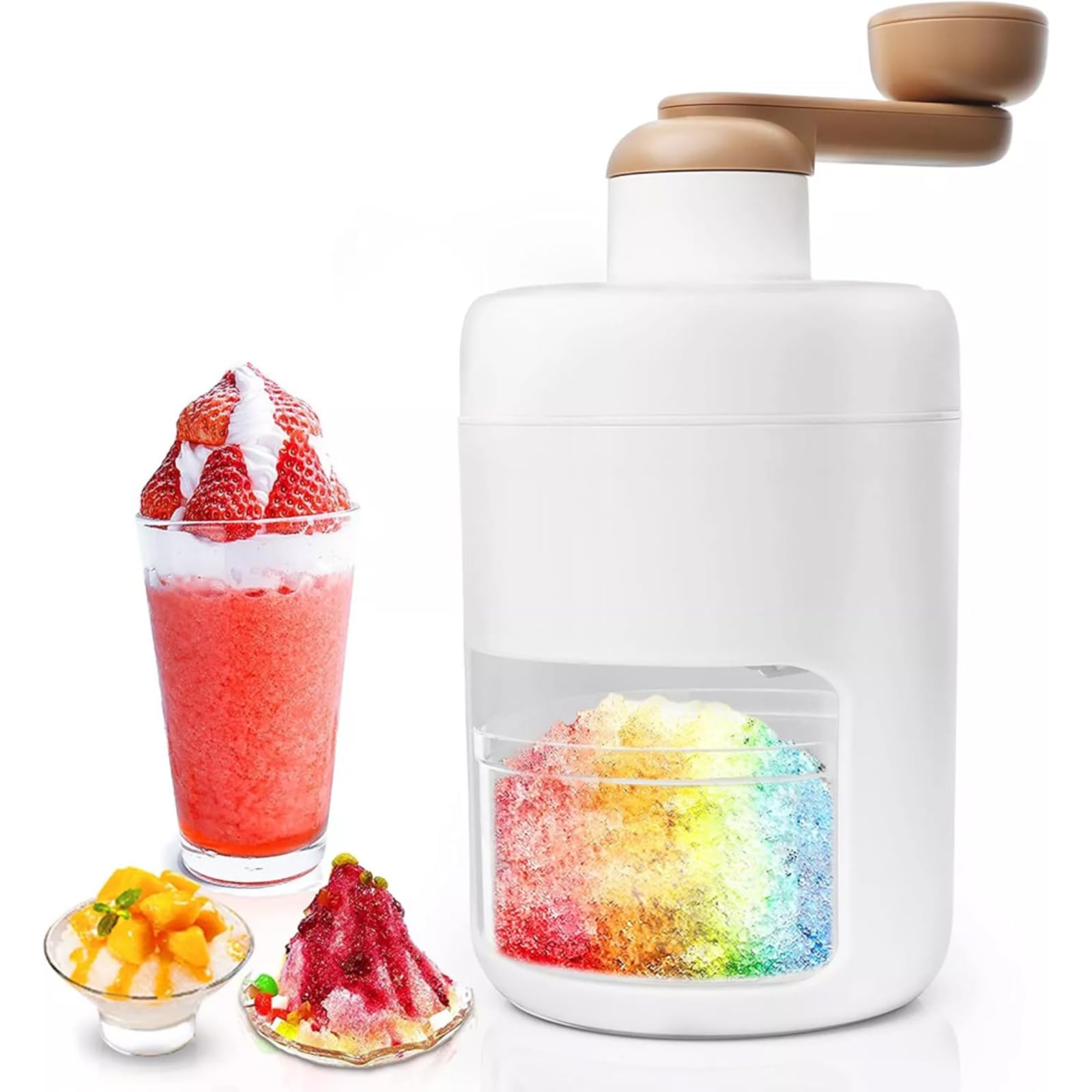 Ice Crusher Machine & Snow Cone Maker | Portable Slushie Machine with Stainless Steel Blades | Lightweight, No Charging Required, BPA-Free for Shaved Ice & Smoothies