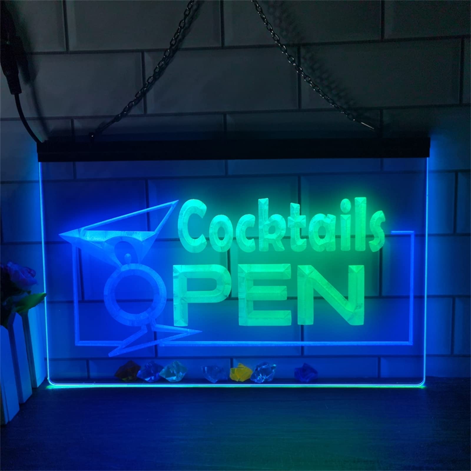 REWIS Cocktails Open LED Neon Signs