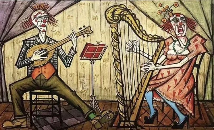 Affiche Bernard Buffet Le Clown impression sur toile haut de gamme