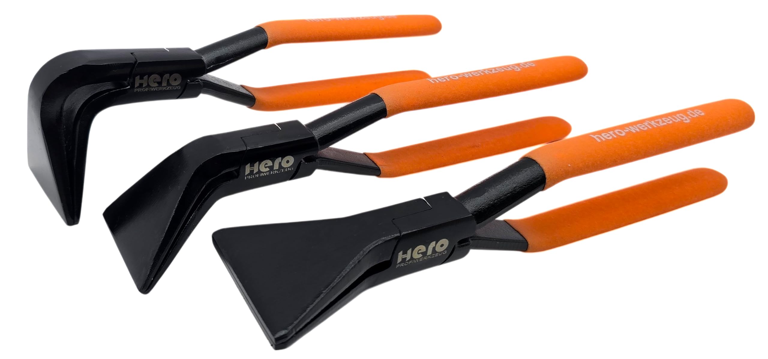 HERO Profi Falzzangen Set 3-tlg – Abkantzangen 0°, 45° & 90° für Dachdecker & Spengler – Präzise Blechbearbeitung mit Profi-Biegezangen – Inkl. Transportkoffer