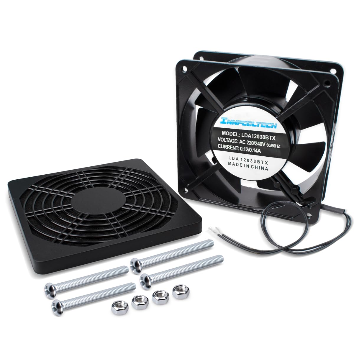 1 pezzo Ventola di raffreddamento elettrica, AC220V 120 * 120 * 38mm Mini ventola silenziosa con doppio cuscinetto a sfere per macchina del ghiaccio, refrigeratore e PC