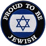 Proud To Be Jewish Embroidered Patch Israel Flag Iron-On Star of David Biker Emblem