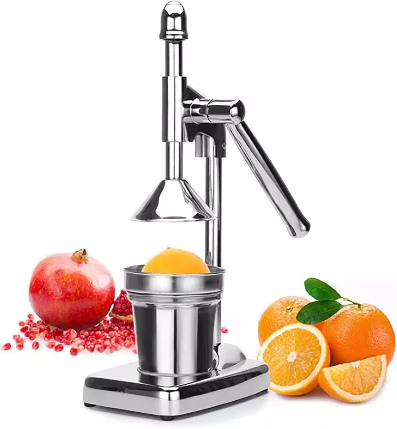 Commercial Cast Iron Juice Press, Professional Manual Juicer with Non-skid Cup Base and Effort Saving Lever, Silent Without Electricity for Oranges, Lemons