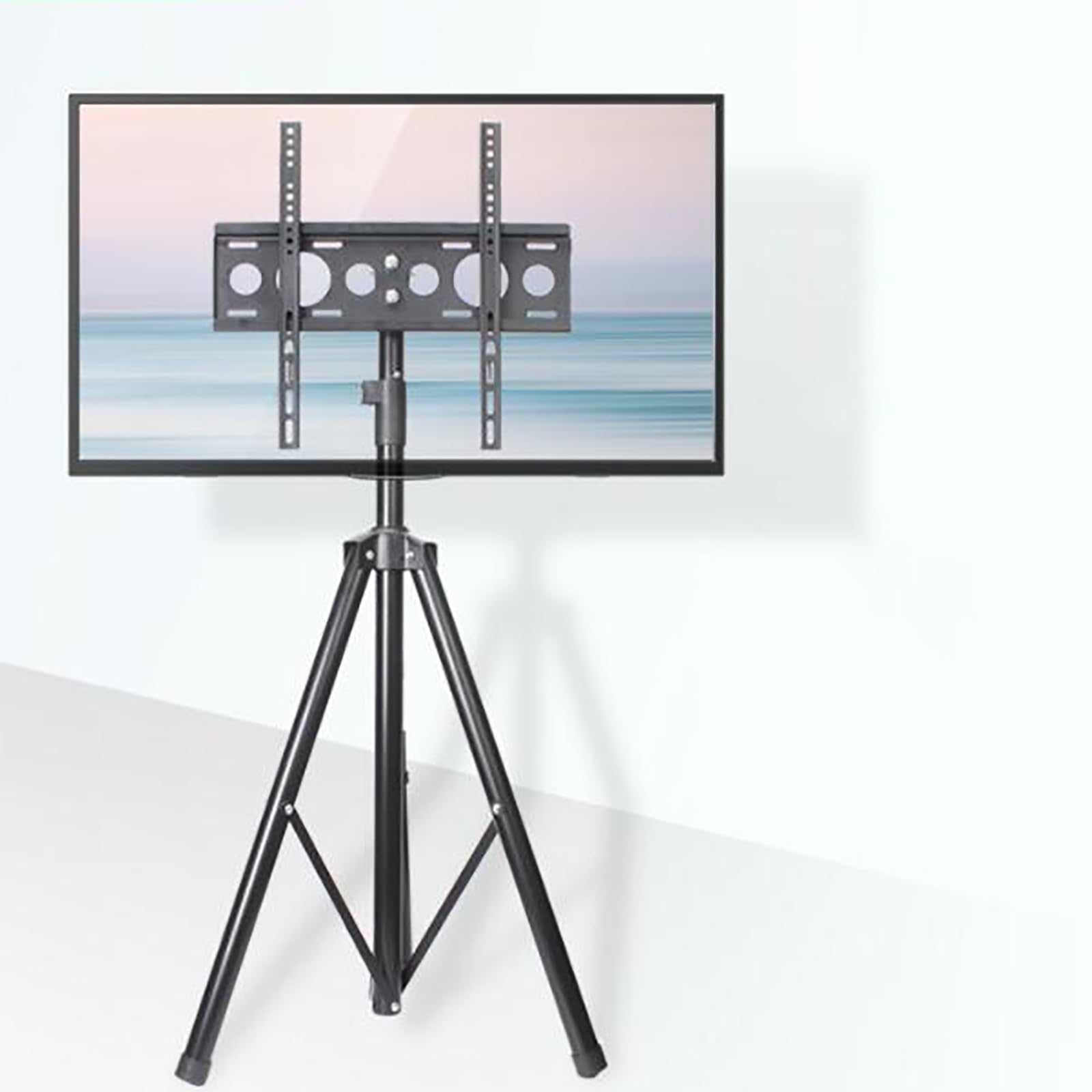 Supporto TV Portatile - Supporto da Pavimento per TV LCD, Supporto TV da Pavimento a treppiede per TV da 32-55 Pollici, Supporto da Pavimento Regolabile in Altezza,