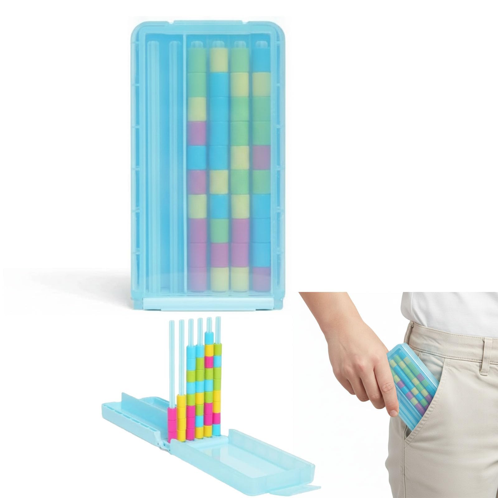 Mini Color Stack Challenge โ Portable Brain Teaser Travel Game with 40 Color Rings,Compact Stack and Sort Color Ring Challenge,Perfect Fun Gift for Focus and Logic Training (1 pc)