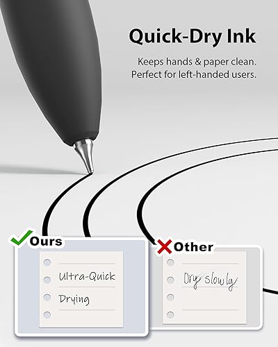 Miniatura 5 de 8 bolígrafos de gel de punta fina de 0.028 pulgadas, tinta negra, escritura suave, secado rápido, larga duración, suministros escolares y de oficina