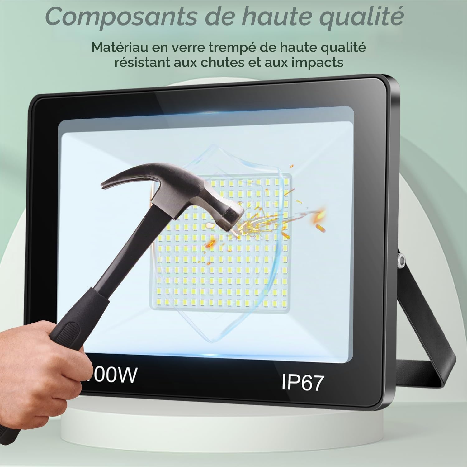 Projecteur LED Extérieur 100W, IP67 Imperméable Spot LED Exterieur