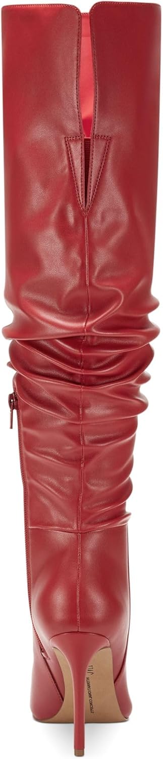 INC Womens Iyonna Faux Leather Slouchy Over-The-Knee Boots Red 5 Medium (B,M)