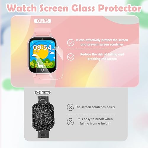 Miniatura 22 de Luyiilo Reloj inteligente para niños, reloj inteligente para niños, juguetes con 26 juegos de rompecabezas, pantalla táctil, cámara HD, reloj