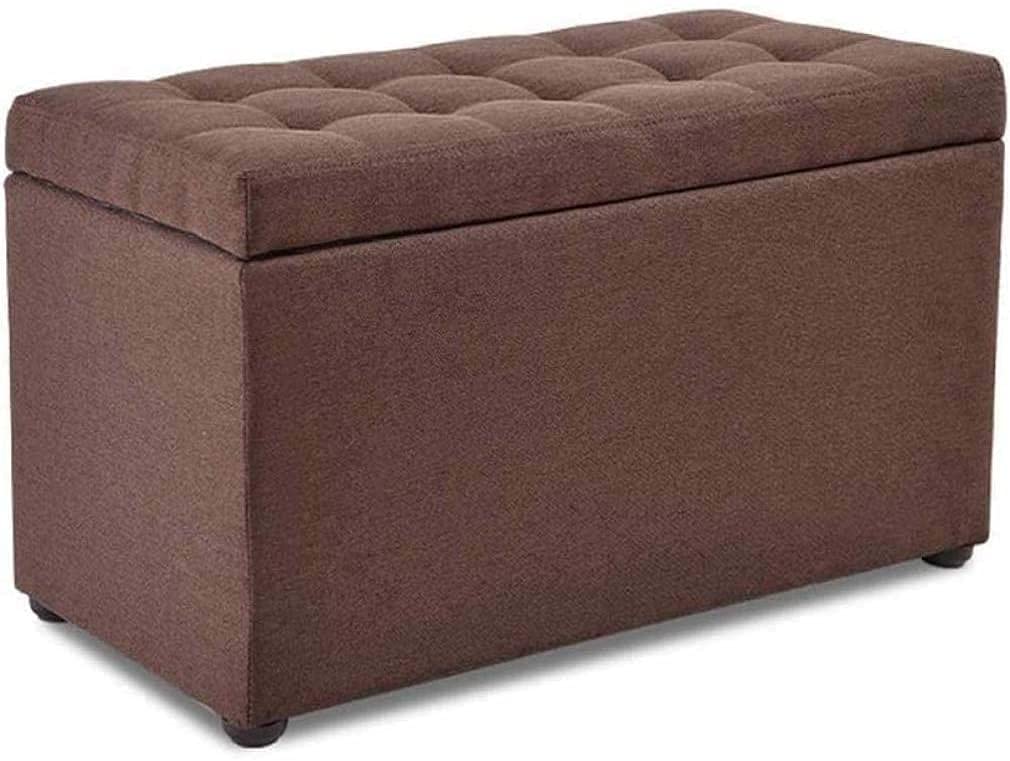 Pouf d'extérieur et coffre de rangement portable en bois marron de qualité