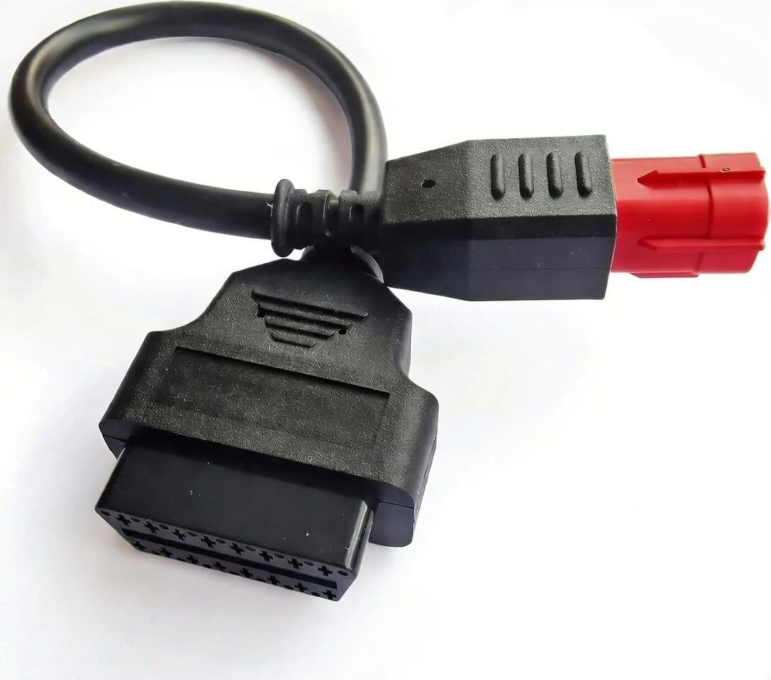 Euro 5 su OBD2 - Cavo adattatore per moto diagnostica 6 poli a 16 pin, cavo canbus per dati dal vivo e lettura di codici di errore, Plug & Play
