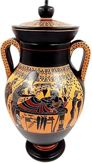Red,Black figure Amphora 46cm,Hercules,Goddess Athena,Museum Replicas