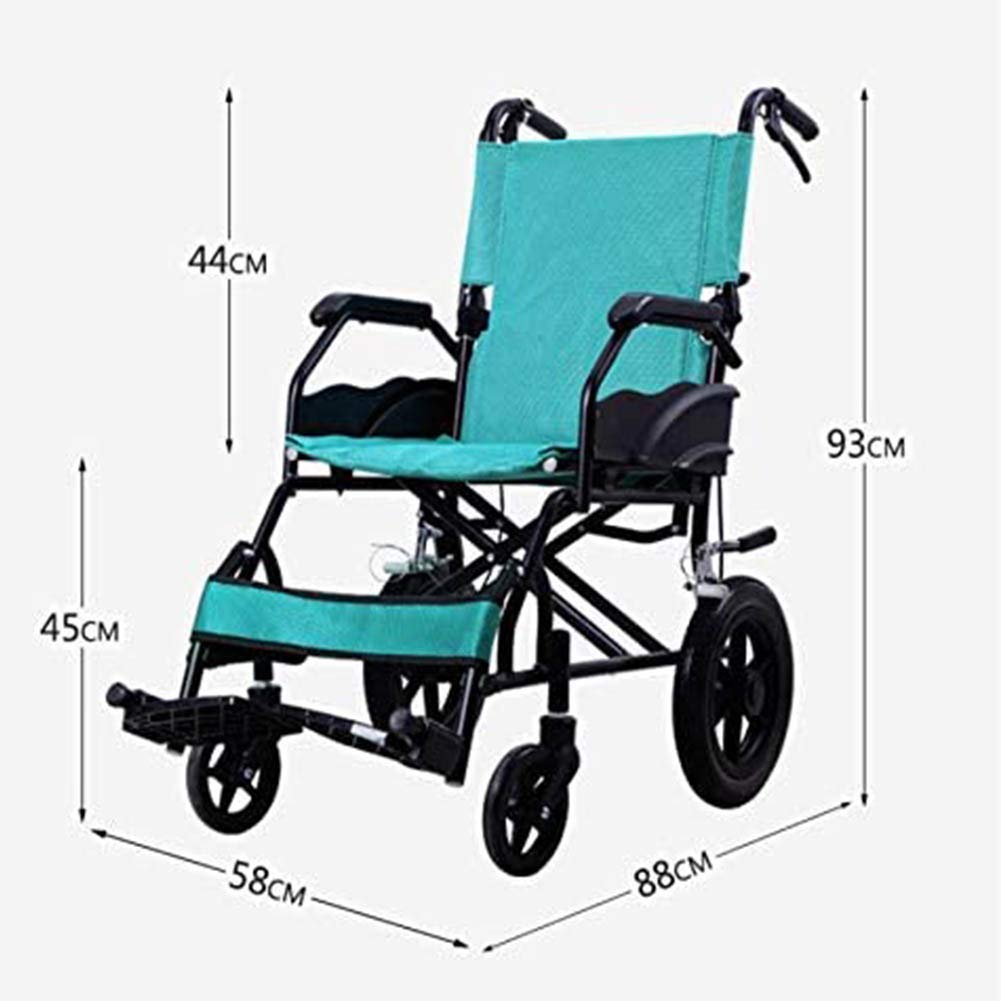 Estructura Ligera y Plegable, Silla de Ruedas de Aluminio, Silla de Ruedas Estrecha autopropulsada, Silla de Viaje portátil