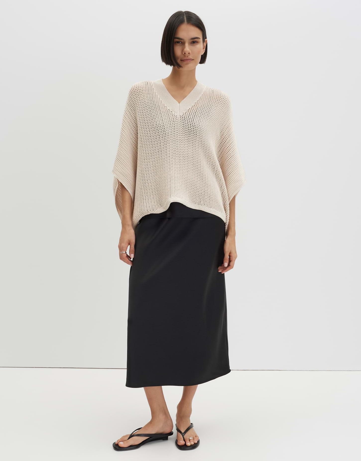 someday Damen Poncho/Cape | Strick Poncho aus BCI Cotton Mix