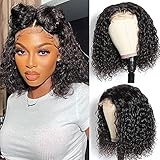 Venice Hair 13x6 Lace Front Human Hair Wigs for Black Women Virgin Curly Human Hair Wigs Short Lace Frontal Wig Pre Plucked with Baby Hair (14 inch, 150% density)