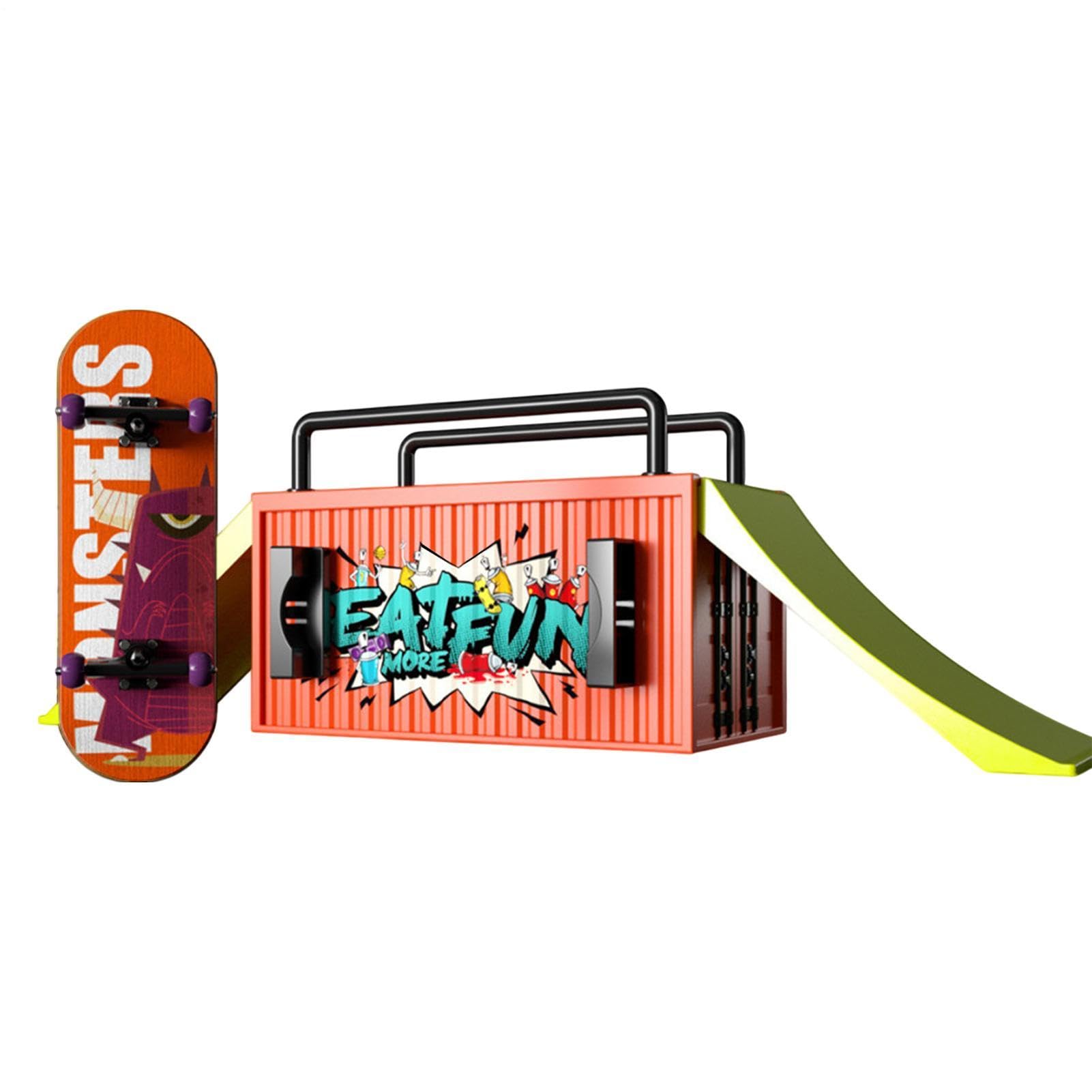 Finger Skateboards - 5.91 Inches Mini Finger Skateboard - Skateboard Ramps Set - Fun Fingers Sports Toy With Ramps & Accessories For Skill Training, Ideal For Kids' Play & Gifting