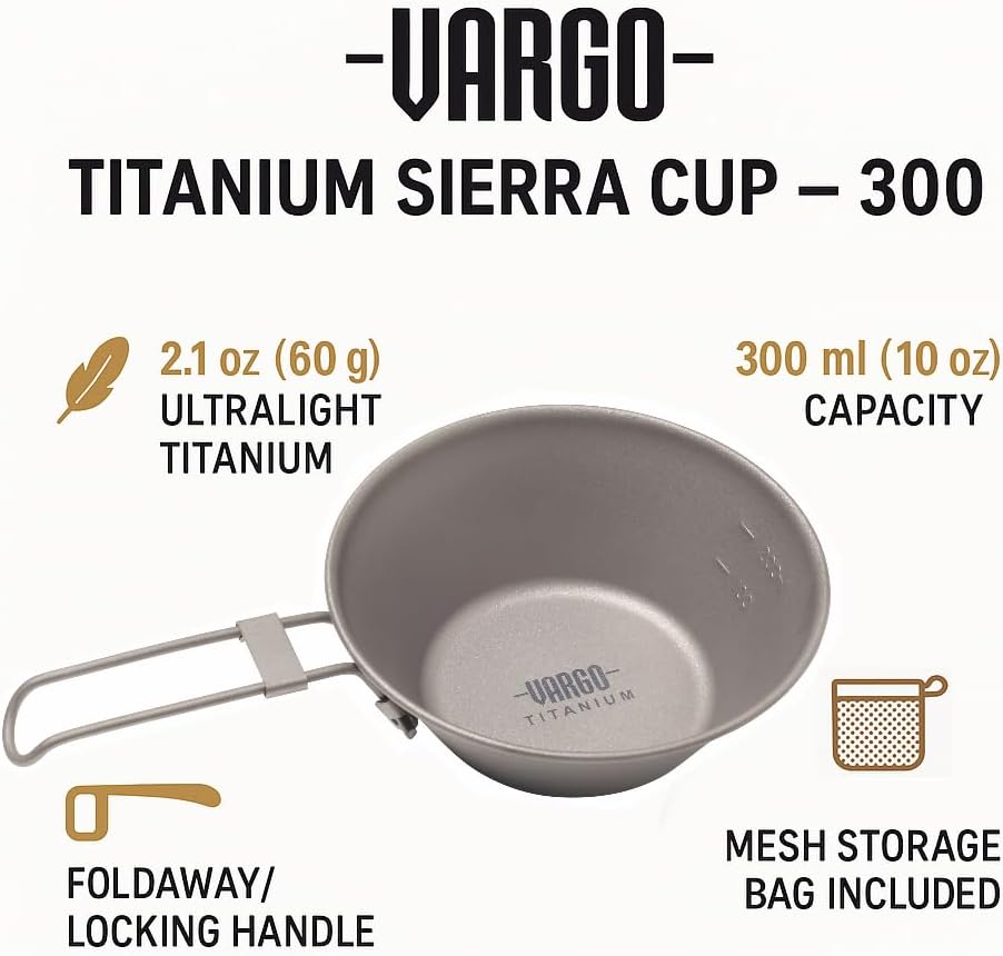 Vargo Titanium Sierra Cup 300 - Lightweight and Durable Camping Cup