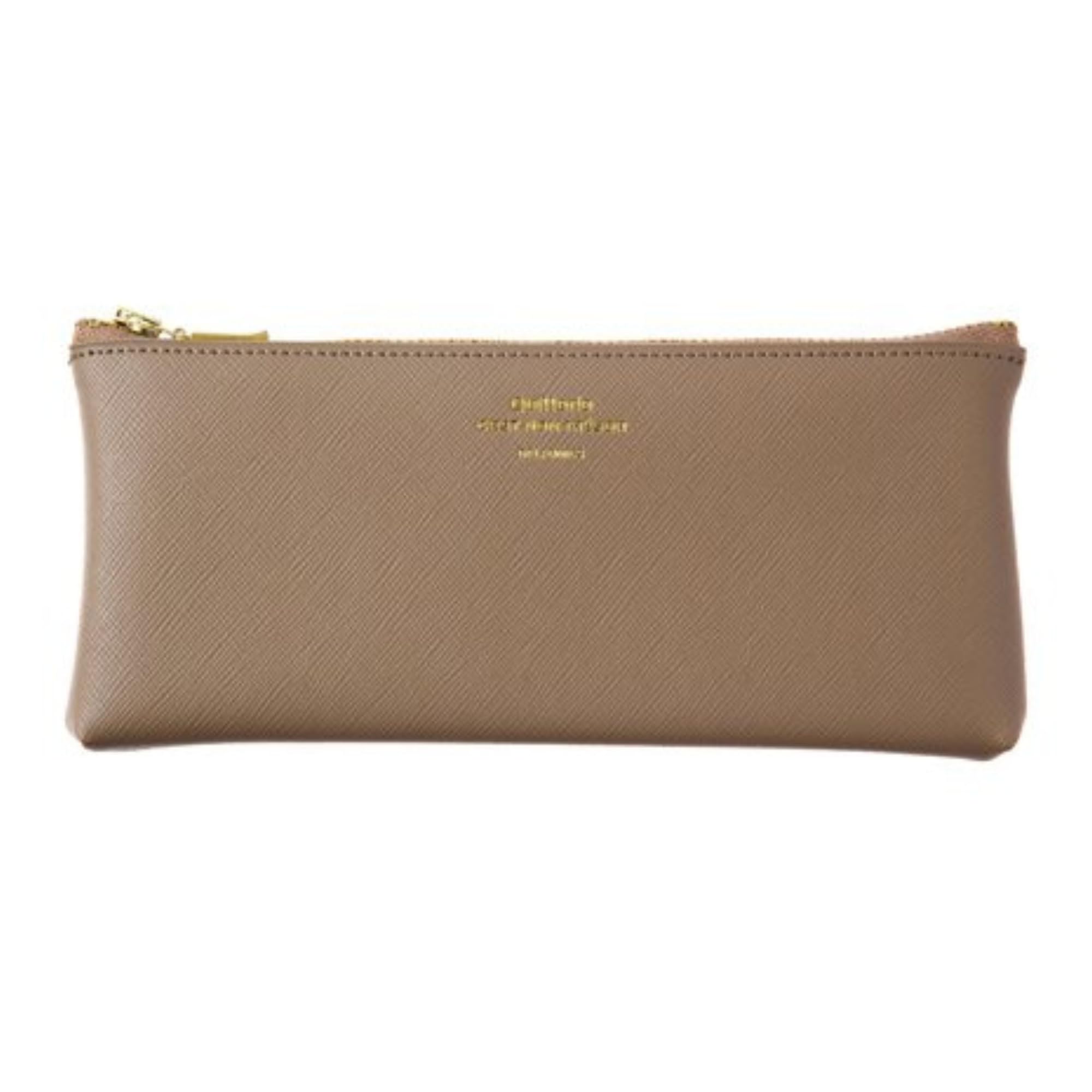 [DELFONICS] 500343 Quitterie Flat Pencil Case Greige Pencil Holder Pen Case Pouch
