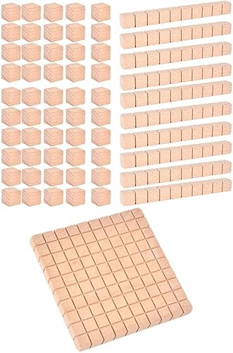 Gazechimp Montessori DIY Base de madera de diez bloques de matemáticas manipulativas matemáticas tempranas aprendizaje matemático, paquete B Paquete