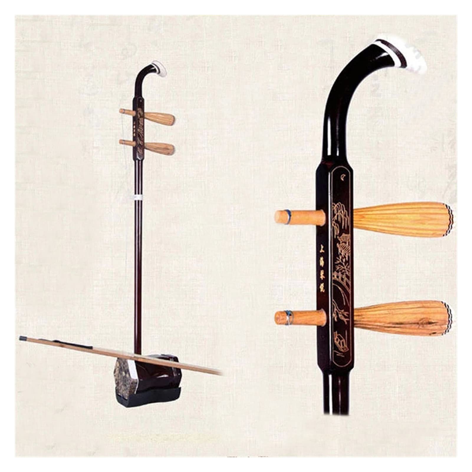 Arco Erhu Elegante In Legno Nero Per Artisti E Appassionati - Accessorio Strumento Musicale Cinese - Foto 2