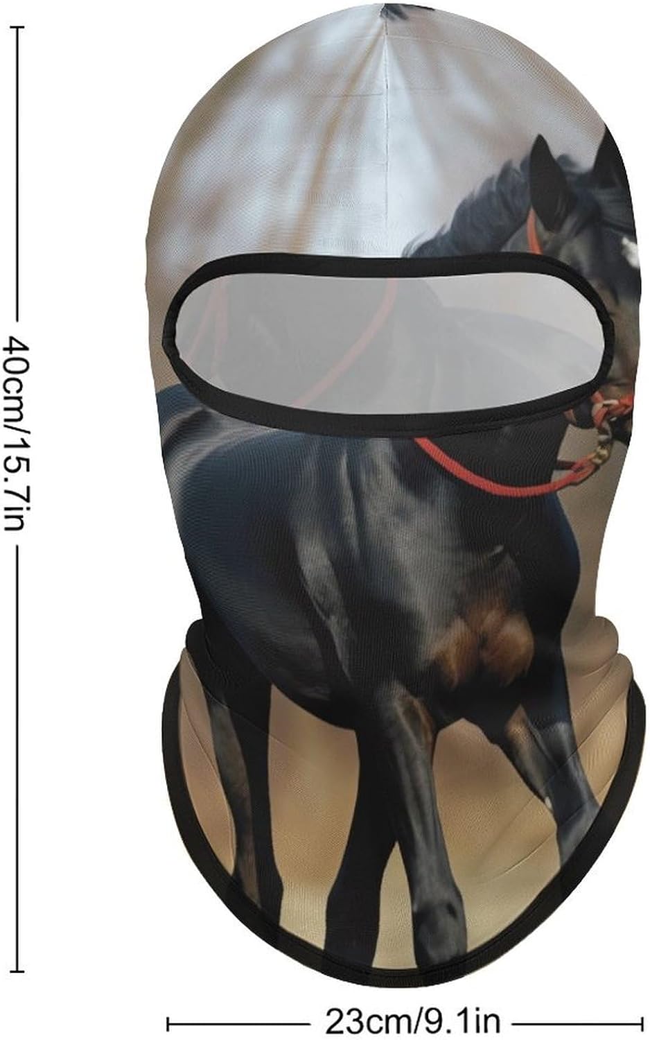 Horse on Lawn Balaclava Ski Mask Full Head Cover Sun UV Protection Neck Gaiter Windproof Thermal for Skiing Cycling Helmet Friendly White